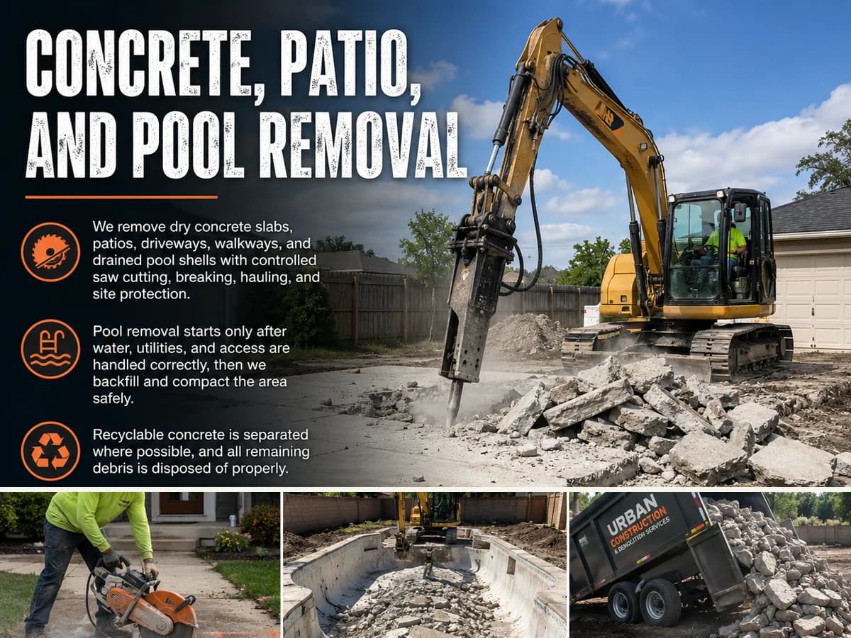 Concrete, Patio, And Pool Removal