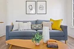 Cozy living room seating with curated decor