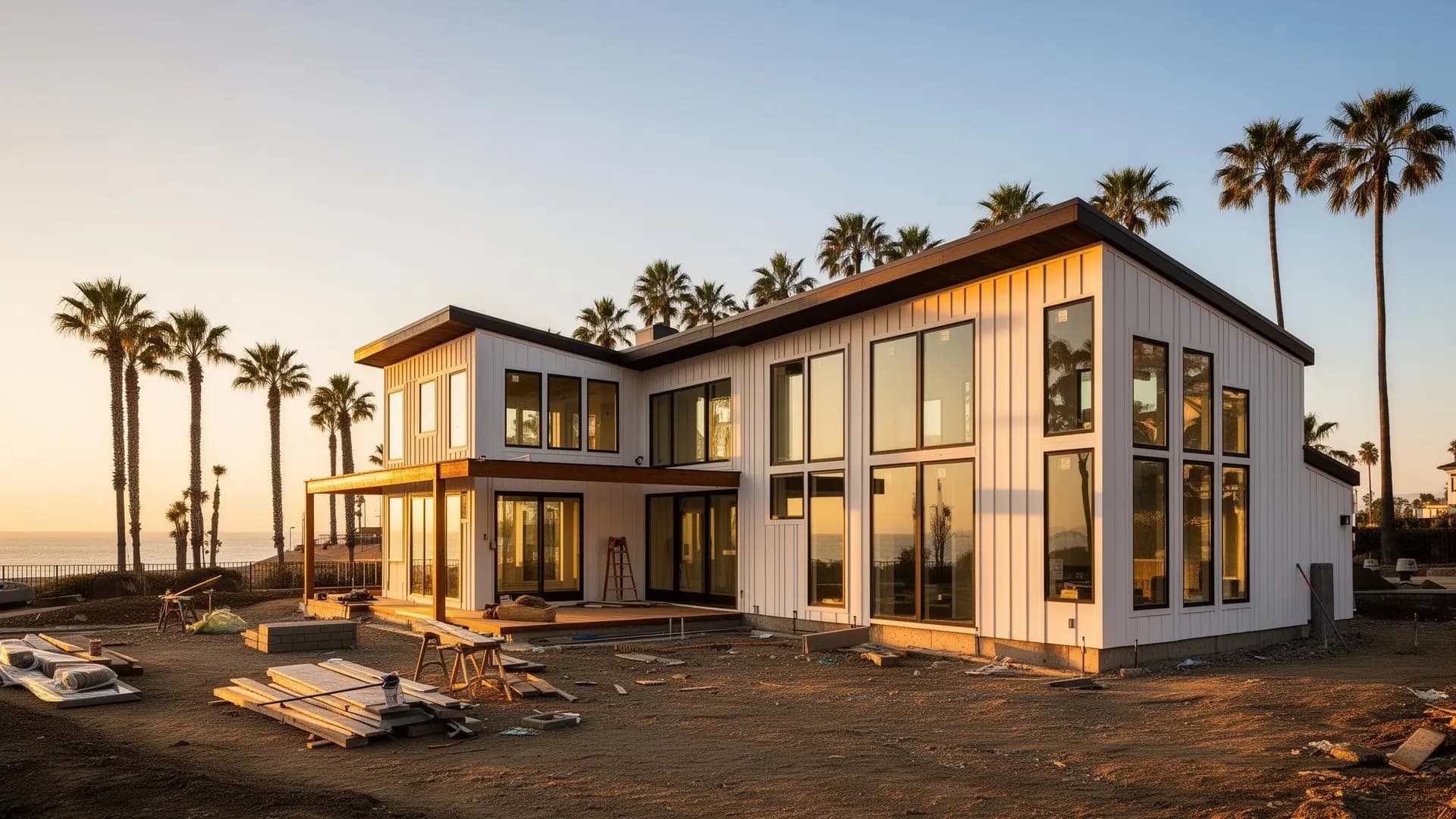 Modern home construction project in Long Beach California