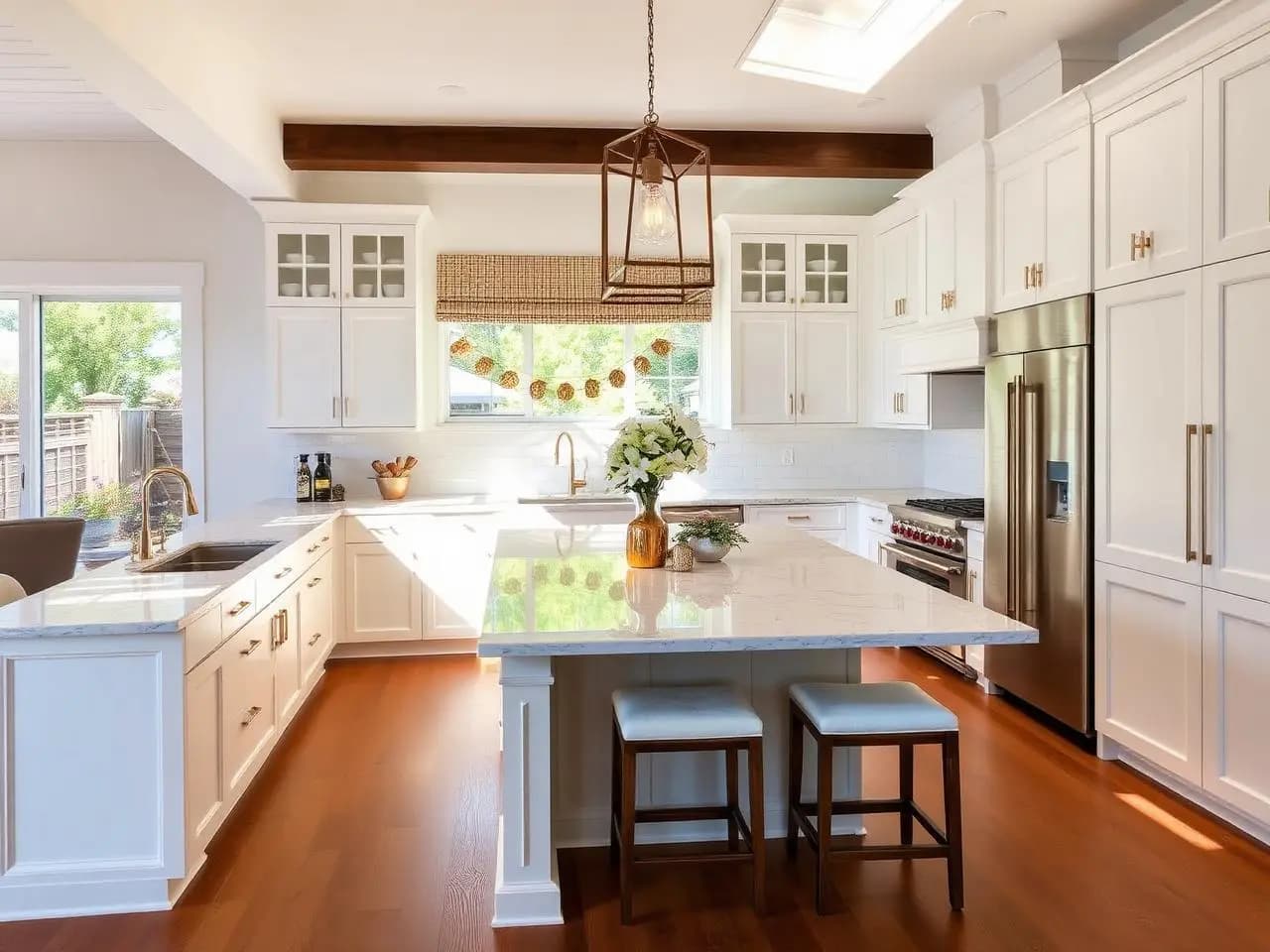 Bright remodeled kitchen with updated cabinetry, counters, and an open residential layout