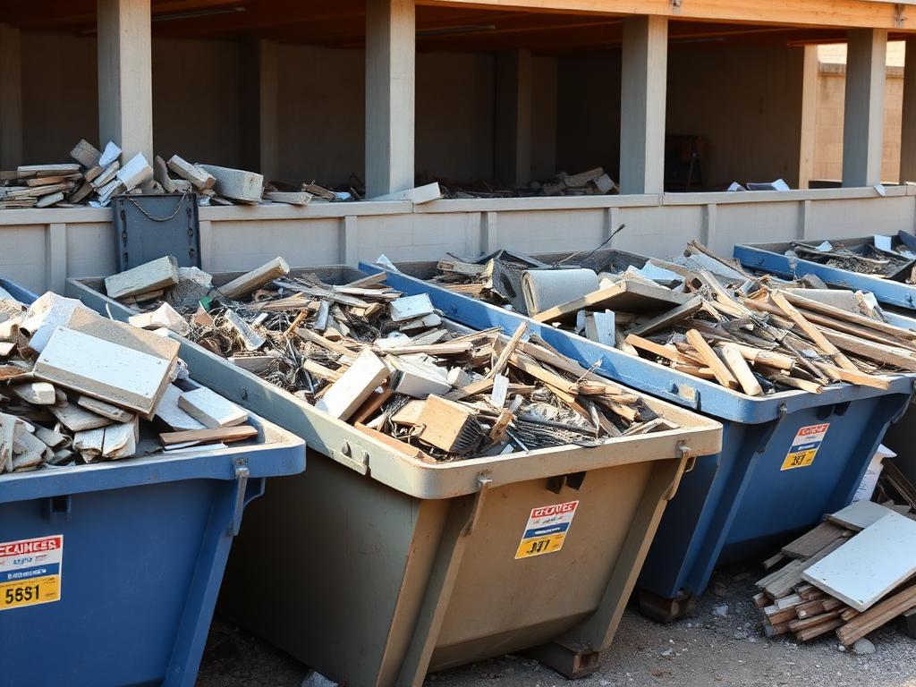 Sorted building materials for recycling
