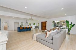 Open-concept living and dining with kitchen view