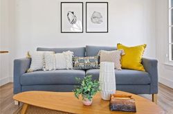 Cozy living room seating with curated decor