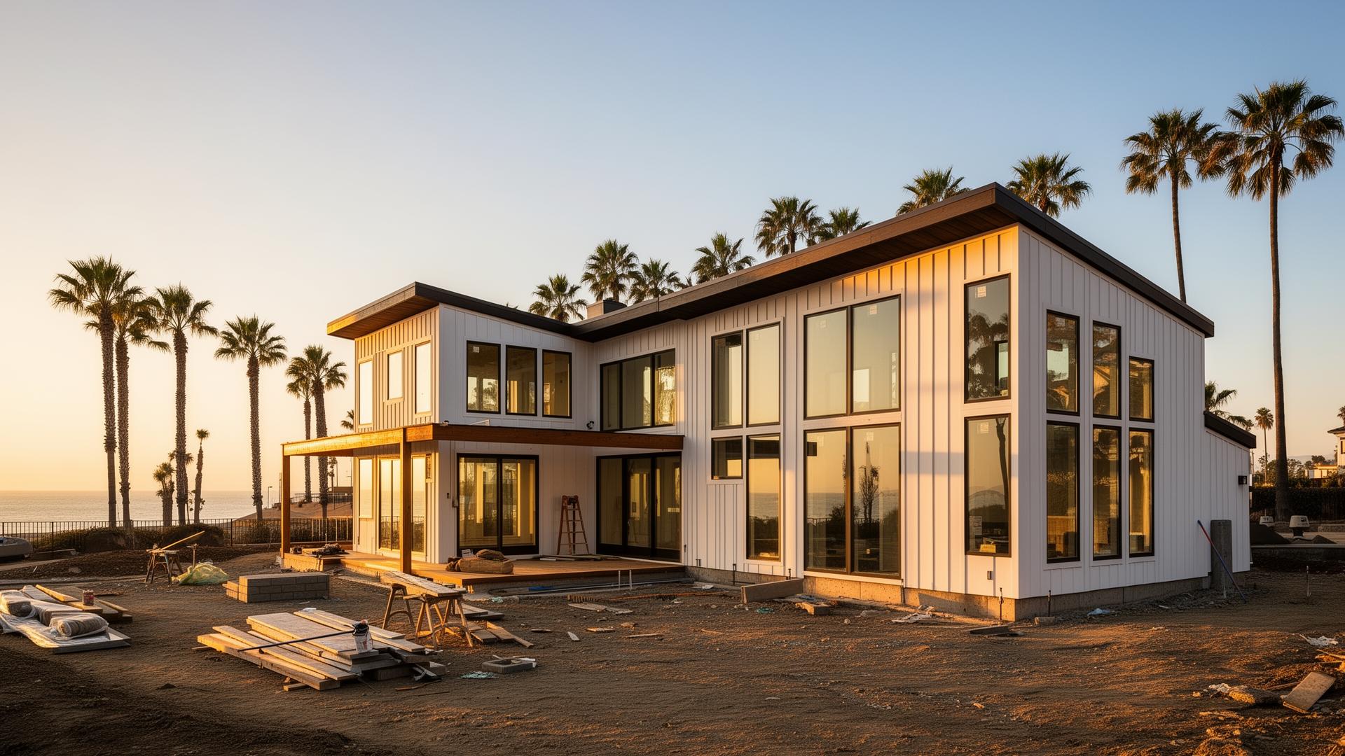 Modern home construction project in Long Beach California