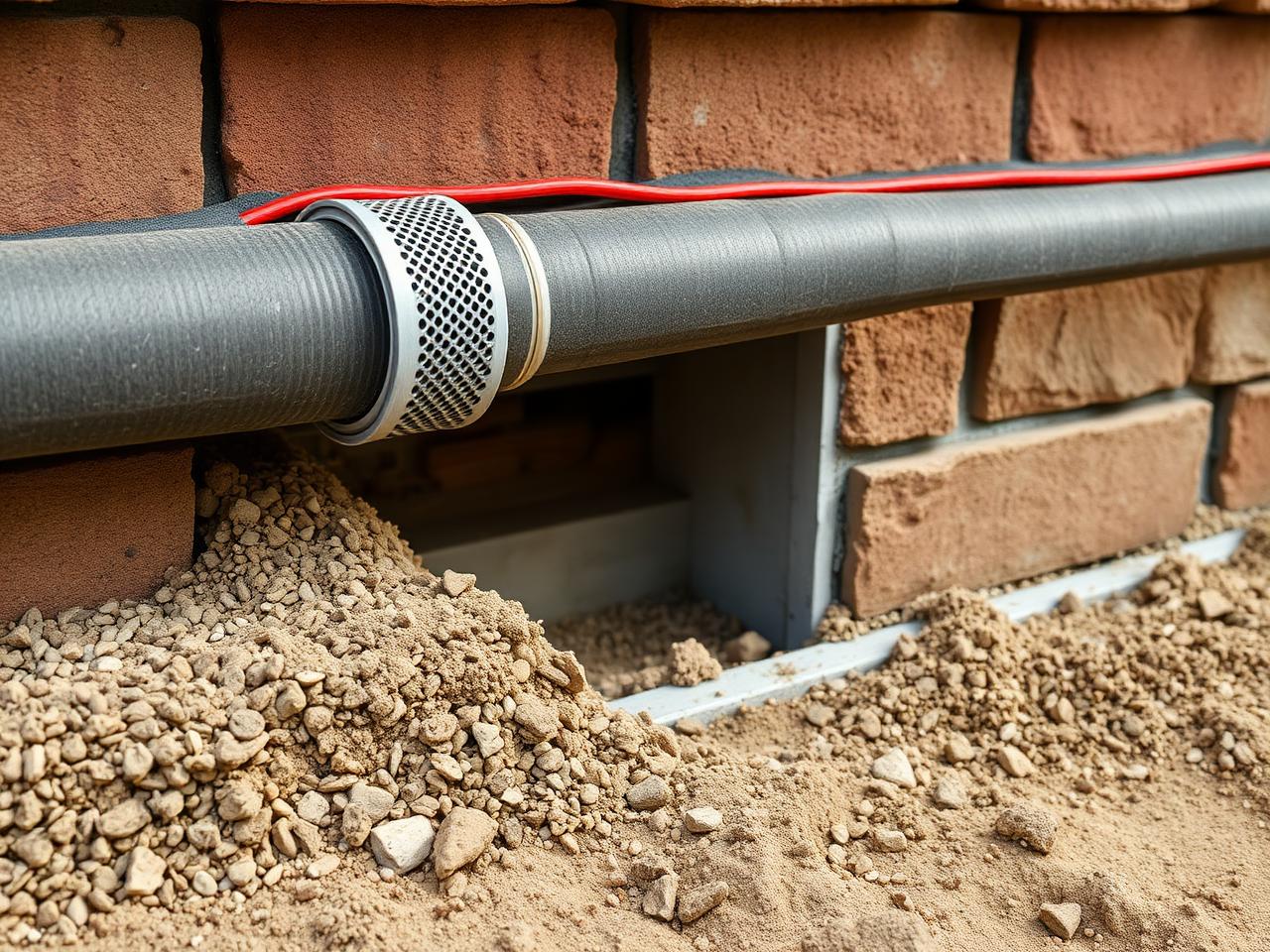 Retaining wall drainage and footing detail